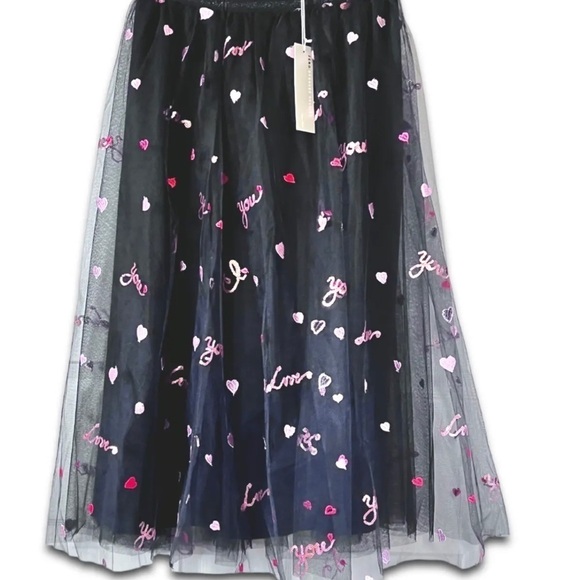 NWT Zero Degrees Celsius Ladies Tulle Sequin Love Hearts Skirt Size XS - Picture 8 of 8